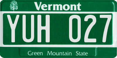 VT license plate YUH027