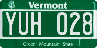 VT license plate YUH028
