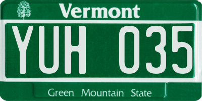 VT license plate YUH035
