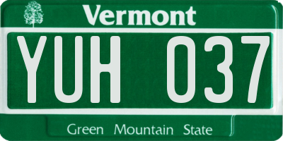 VT license plate YUH037