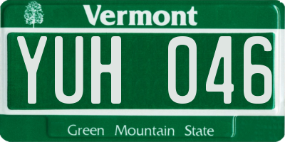VT license plate YUH046