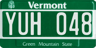 VT license plate YUH048