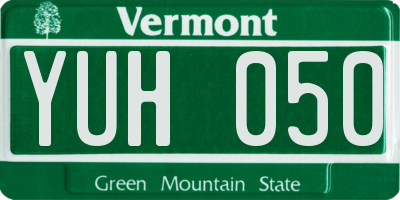 VT license plate YUH050