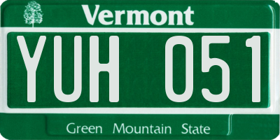 VT license plate YUH051