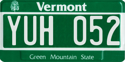 VT license plate YUH052