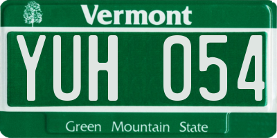 VT license plate YUH054