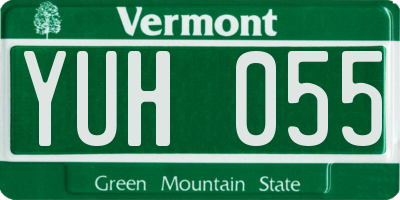 VT license plate YUH055
