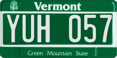 VT license plate YUH057
