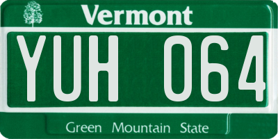 VT license plate YUH064