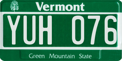 VT license plate YUH076