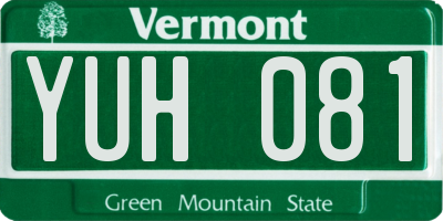 VT license plate YUH081