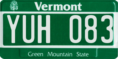 VT license plate YUH083