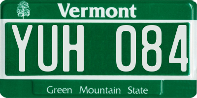 VT license plate YUH084