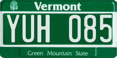 VT license plate YUH085