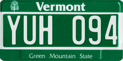 VT license plate YUH094