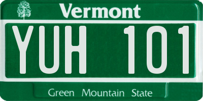 VT license plate YUH101
