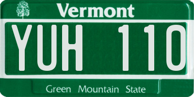 VT license plate YUH110