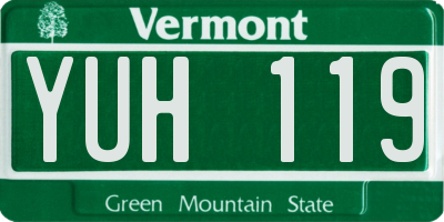 VT license plate YUH119