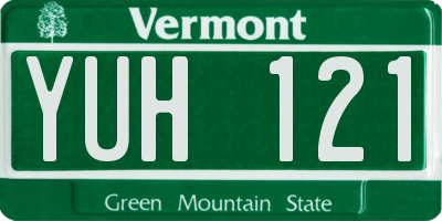 VT license plate YUH121