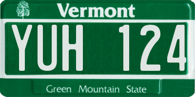 VT license plate YUH124