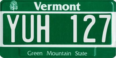 VT license plate YUH127