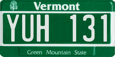 VT license plate YUH131