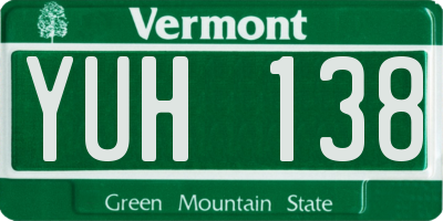 VT license plate YUH138