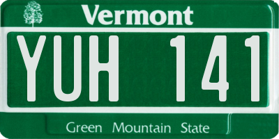 VT license plate YUH141