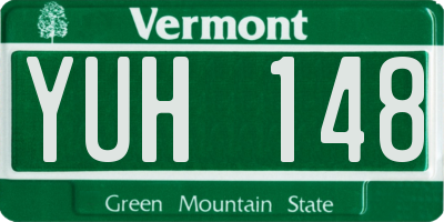 VT license plate YUH148