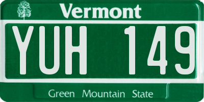 VT license plate YUH149