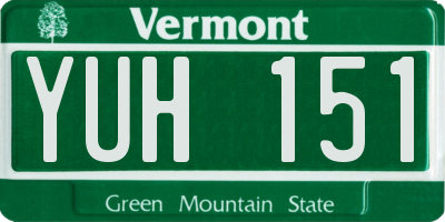 VT license plate YUH151