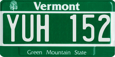 VT license plate YUH152