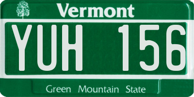 VT license plate YUH156