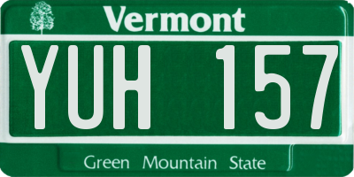 VT license plate YUH157