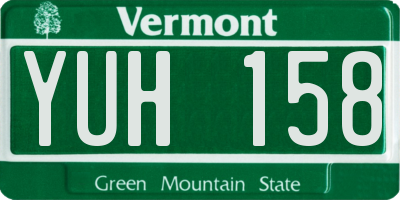 VT license plate YUH158