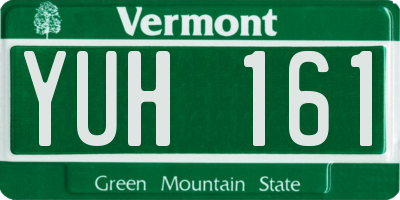 VT license plate YUH161