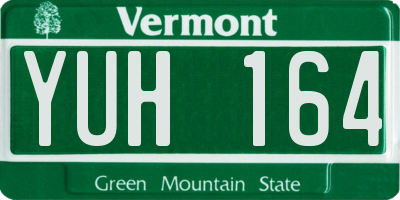 VT license plate YUH164
