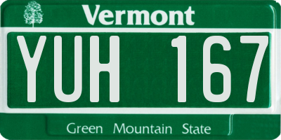VT license plate YUH167