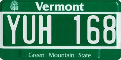 VT license plate YUH168