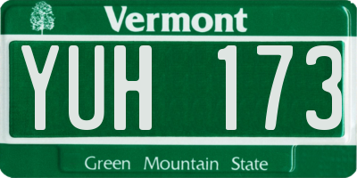 VT license plate YUH173