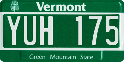 VT license plate YUH175