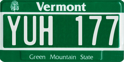VT license plate YUH177