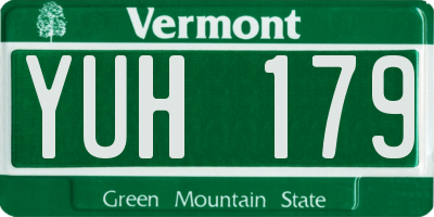 VT license plate YUH179