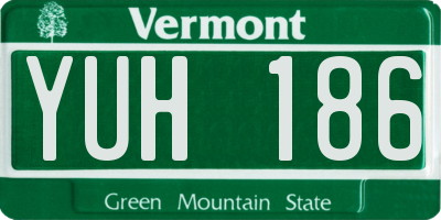 VT license plate YUH186