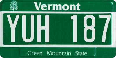 VT license plate YUH187