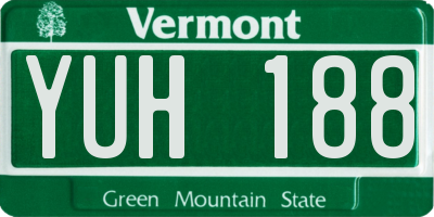 VT license plate YUH188