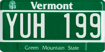VT license plate YUH199