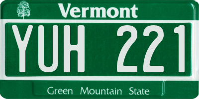 VT license plate YUH221