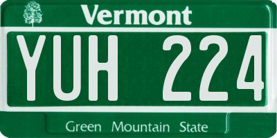 VT license plate YUH224