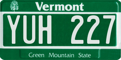 VT license plate YUH227